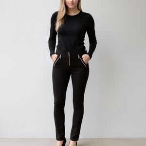 Alice + Olivia Black Skinny Pants XS/0 – Zip Pocket Stretch Leggings  Work Chic